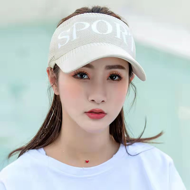 Summer sunscreen empty hat Women's outdoor sports net Red spring sunshade knitted hat Running cycling duck tongue sun hat