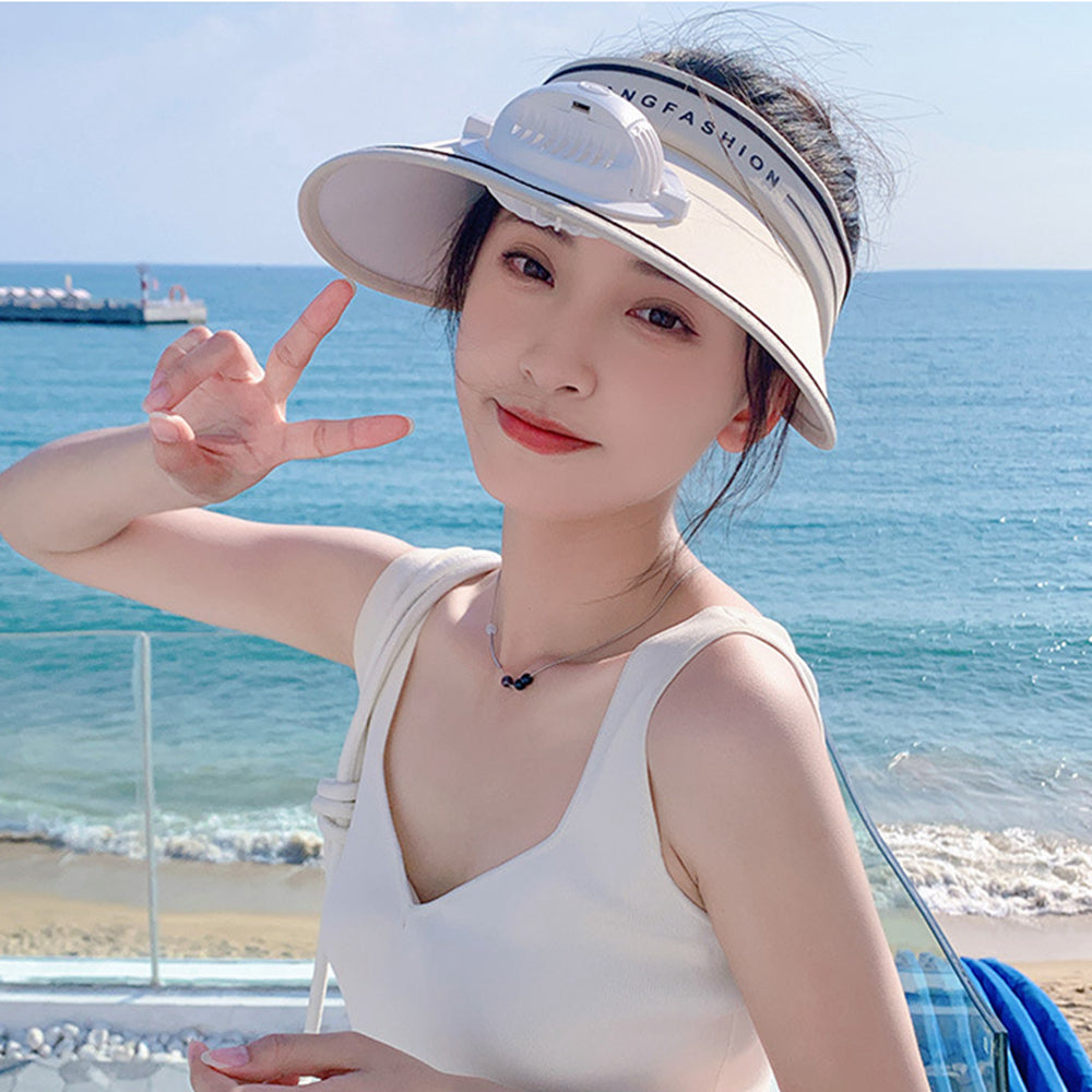 2023 new summer fashion women's hat sunscreen hollow hat fan sunshade hat sun hat