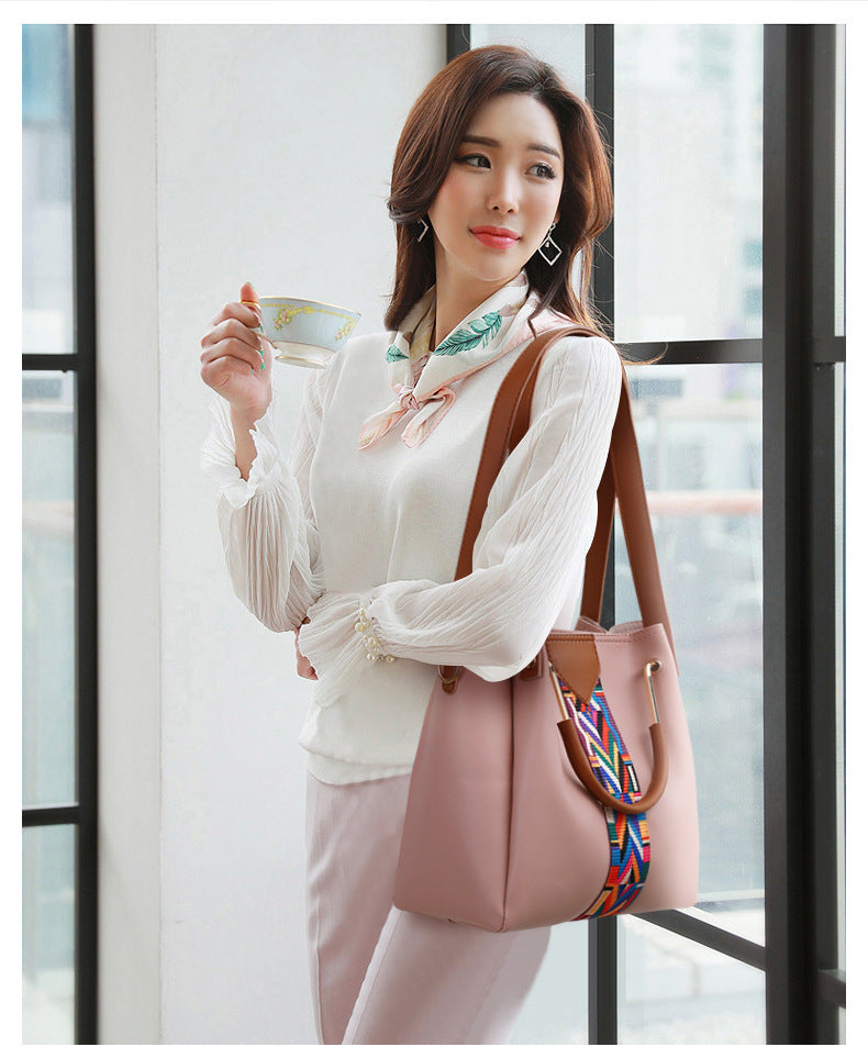 2023 new European and American fashion four-piece cover mother bag portable single-shoulder messenger bag bucket bag