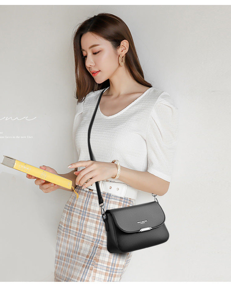 2023 new leather large capacity women's shoulder bag fashion leather messenger bag